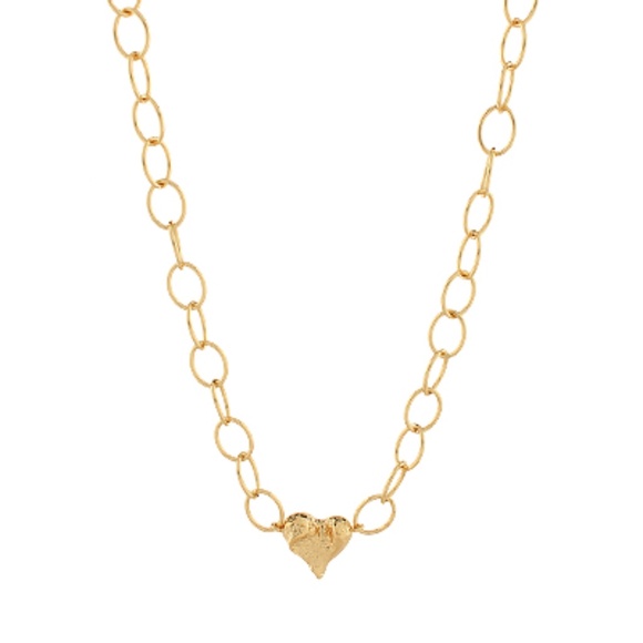 Hammered Heart Pendant Chain Necklace - Picture 1 of 1